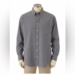 jf j.ferrar Men's Charcoal Button-Down Shirt-sz XL